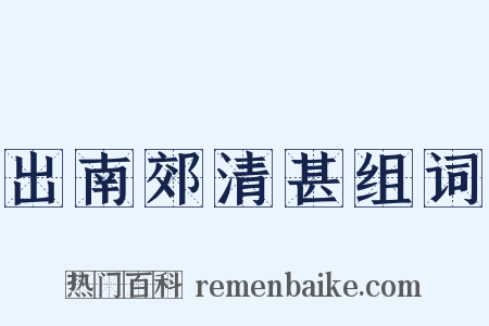 出南郊清甚组词是什么意思的图片